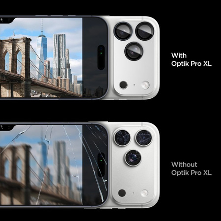 OSŁONA APARATU SPIGEN OPTIK PRO XL GLAS.TR ”EZ FIT” CAMERA PROTECTOR IPHONE 17 PRO SILVER