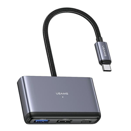 USAMS ADAPTER HUB 4W1 2XUSB 2.0/USB 3.0/USB-C DO LAPTOPA TELEFONU