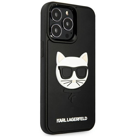 Etui Karl Lagerfeld KLHCP13LCH3DBK 13 Pro / 13 - czarne 3D Rubber Choupette