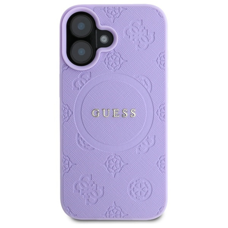 GUESS ETUI HARDCASE DO IPHONE 16 6.1 DO MAGSAFE SAFFIANO PEONY CLASSIC LOGO