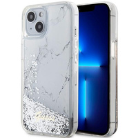 Etui Guess GUHCP14SLCSGSGH na iPhone 14 - białe Liquid Glitter Marble