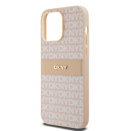 DKNY ETUI HARDCASE DO IPHONE 14 PRO LEATHER MONO STRIPE Z CHRONIĄCĄ POWŁOKĄ