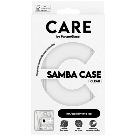Etui CARE by PanzerGlass Fashion na iPhone 16e - przezroczyste