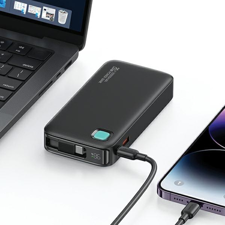 USAMS POWERBANK 10000MAH 20W PD DO TELEFONÓW SZYBKA ŁADOWARKA ZWIJANY KABEL