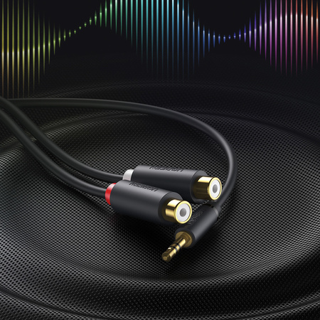 Ugreen przejściówka adapter jack 6,35 mm (męski) na RCA (żeński) złoty (AV169 80731)