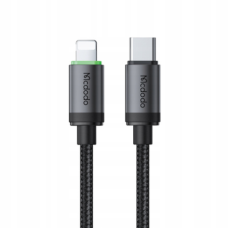 MCDODO ŁADOWARKA KABEL USB-C LIGHTNING SZYBKIEGO ŁADOWANIA DO IPHONE 1M LED