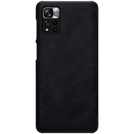 Nillkin Qin Case etui do Xiaomi Redmi Note 11 Pro+ (China) / Redmi Note 11 Pro (China) / Mi11i HyperCharge osłona na aparat kabura pokrowiec obudowa z klapką czarny