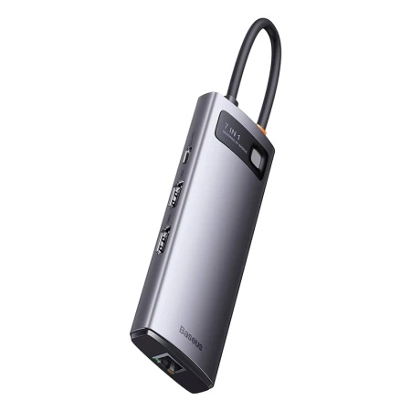 BASEUS HUB 7W1 USB-C DO 3X USB 3.0 HDMI VGA ETHERNET RJ45 DO KOMPUTERA 4K