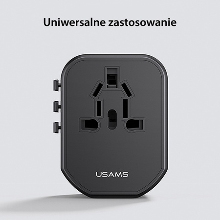 USAMS ŁADOWARKA SIECIOWA 3 PORTY 20W 2XUSB 1XUSB-C DO TABLETÓW SMARTFONÓW