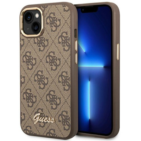 Guess GUHCP14MHG4SHW iPhone 14 Plus 6,7" brązowy/brown hard case 4G Vintage Gold Logo