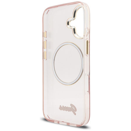 Etui Guess IML Script Metal MagSafe do   iPhone 17 różowy