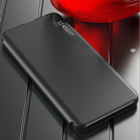 HURTEL ETUI DO SAMSUNG GALAXY S24 FE Z KLAPKĄ, STANDEM I EKOLOGICZNĄ SKÓRĄ
