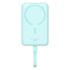 Powerbank Baseus Magnetic Mini MagSafe 10000mAh 30W z wbudowanym kablem USB-C - niebieski + kabel Baseus Simple Series USB-C - USB-C 60W 0.3m