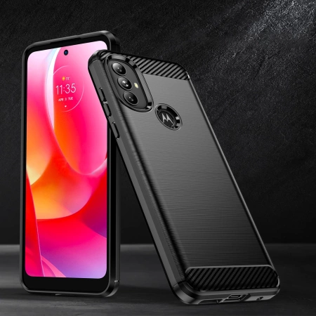 HURTEL ETUI POKROWIEC CARBON CASE ELASTYCZNE DO MOTOROLA MOTO G POWER 2022