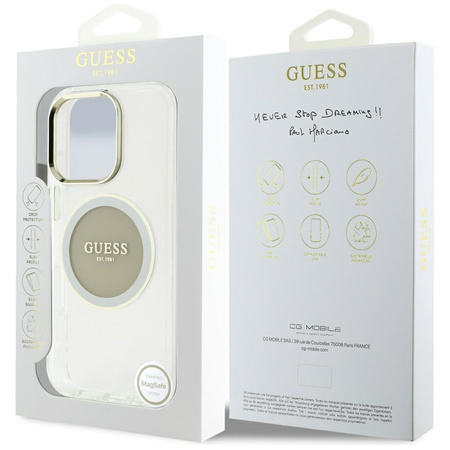 GUESS CASE IML METAL CIRCLE DO IPHONE 16 PRO MAX Z MAGNETYCZNYM ZAMKNIĘCIEM