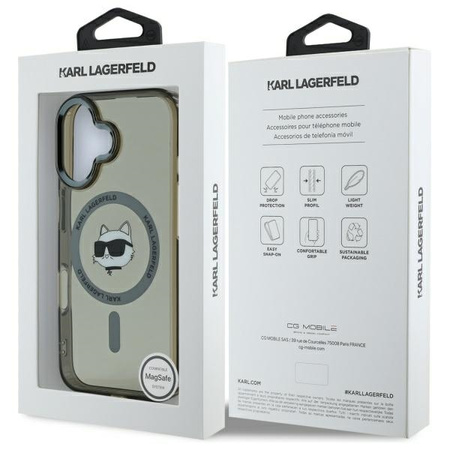 KARL LAGERFELD ETUI HARDCASE DO IPHONE 16 DO MAGSAFE METAL CHOUPETTE HEAD