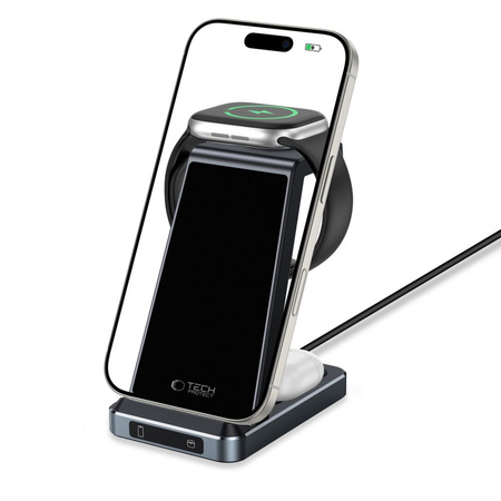 TECH-PROTECT QI15W-A26 ŁADOWARKA BEZPRZEWODOWA DO TELEFONÓW 3IN1 WYSOKA MOC