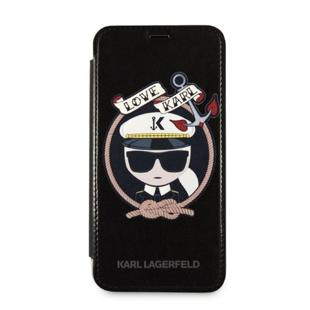 KARL LAGERFELD KLFLBKPXKSB ETUI DO IPHONE X XS Z DESIGNEM SIGNATURE GLITTER