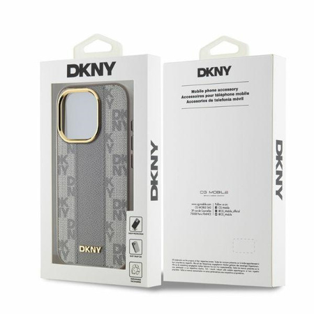 DKNY ETUI HARDCASE DO IPHONE 15 PRO 6.1 DO MAGSAFE LEATHER CHECKERED