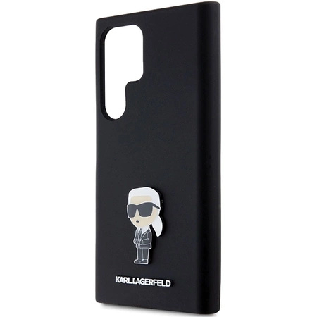 Etui Karl Lagerfeld Silicone Ikonik Metal Pin na Samsung Galaxy S23 Ultra - czarne