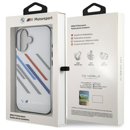 BMW ETUI HARDCASE DO IPHONE 16 6.1 MOTORSPORT Z DESIGNEM IML RANDOM STRIPES