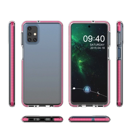 HURTEL SPRING CASE POKROWIEC ŻELOWE DO SAMSUNG GALAXY M51 Z KOLOROWĄ RAMKĄ