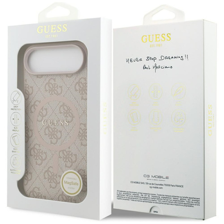 Etui Guess 4G Ring Classic Logo MagSafe  do iPhone Air różowy