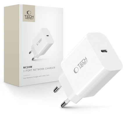 TECH-PROTECT ŁADOWARKA SIECIOWA 1-PORTOWA PD 20W DO TELEFONÓW APPLE SAMSUNG