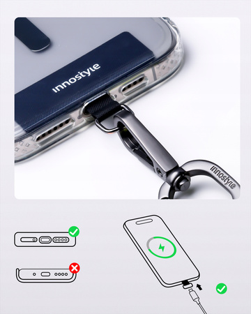 INNOSTYLE SMYCZ DO TELEFONU NA SZYJE WKŁADKA CROSSBODY MOCNA FIOLETOWA 8MM