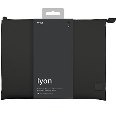 Etui Uniq Lyon laptop Sleeve 14" - czarne Waterproof RPET