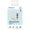 VERBATIM ŁADOWARKA 30W 3xUSB-A USB-C DO TELEFONÓW Z SYSTEMEM ANDROID PD 3.0