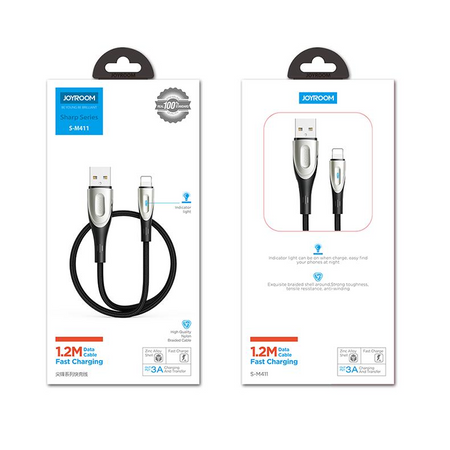 Joyroom Sharp Series kabel do szybkiego ładowania USB-A - Lightning 3A 1.2m czarny (S-M411)