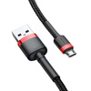 BASEUS KABEL USB DO MICRO USB DO TELEFON TABLET 2A 3M MOCNY CZARNY CZERWONY