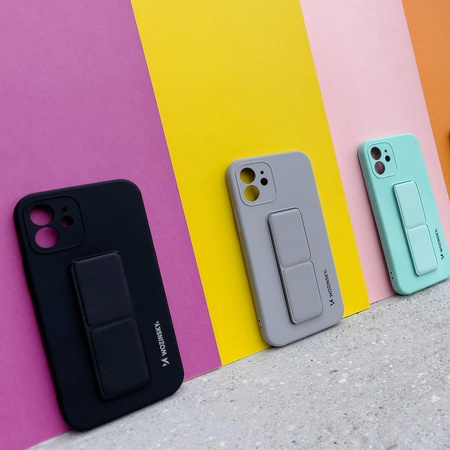 Wozinsky Kickstand Case silikonowe etui z podstawką etui Xiaomi Redmi 10 czarne