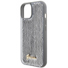 Etui Guess Sequin Script Metal na iPhone 15 - srebrne