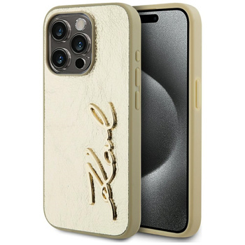 KARL LAGERFELD ETUI WRINKLED METAL SIGNATURE DO IPHONE 15 PRO MAGNETYCZNE