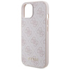 Etui Guess 4G Metal Gold Logo na iPhone 15 - różowe