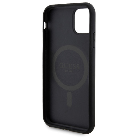 Zestaw Guess GUBPM5N614GEMGK iPhone11 6.1 hardcase + Powerbank 5000mAh MagSafe czarny/black 4G Metal Logo