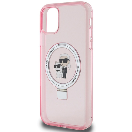 KARL LAGERFELD ETUI HARDCASE DO IPHONE 11 Xr 6.1 RÓŻOWY RING STAND