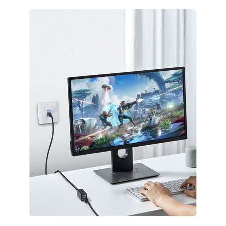 Ugreen przedłużacz kabel sieciowy internetowy Ethernet patchcord RJ45 F/UTP Cat. 6 1000Mb/s 1m czarny (NW112)