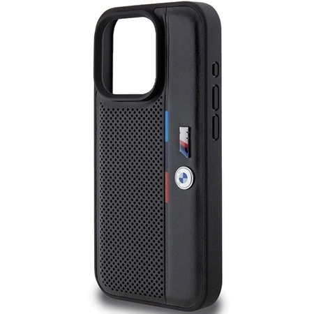 Etui BMW Perforated Tricolor Line na iPhone 15 Pro Max - czarne