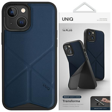 Etui Uniq Transforma na iPhone 14 Magclick Charging - niebieskie