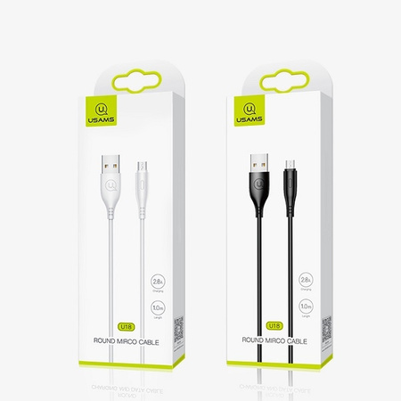 USAMS KABEL MICRO USB DO TELEFONÓW 1M Z SZYBKIM ŁADOWANIEM 2A DO TELEFONÓW