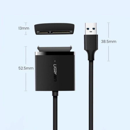 UGREEN ADAPTER SATA DO DYSKU 2.5'' 3.5'' USB-A 5GB/S Z WYSOKĄ PRĘDKOŚCIĄ
