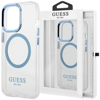 Guess GUHMP13LHTRMB iPhone 13 Pro / 13 6,1" niebieski/blue hard case Metal Outline Magsafe