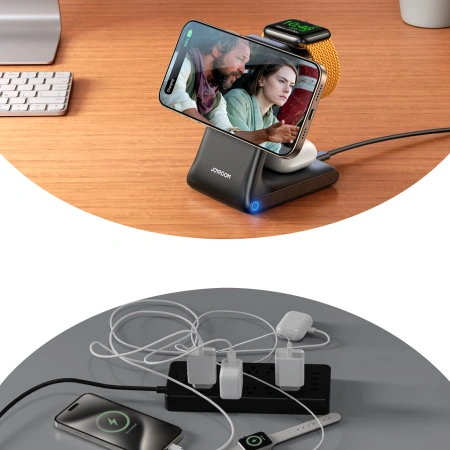 JOYROOM ŁADOWARKA BEZPRZEWODOWA 3 W 1 DO IPHONE 12 13 14 DO MAGSAFE