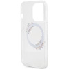 Etui Guess IML Flowers Wreatch MagSafe na iPhone 15 Pro - przezroczyste