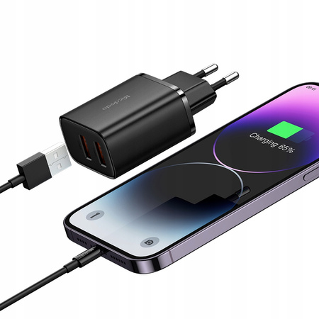 MCDODO ŁADOWARKA SIECIOWA DO APPLE 2XUSB 12W + KABEL DO IPHONE LIGHTNING 1M