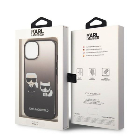 Karl Lagerfeld KLHCP14STGKCK iPhone 14 6,1" hardcase czarny/black Gradient Ikonik Karl & Choupette