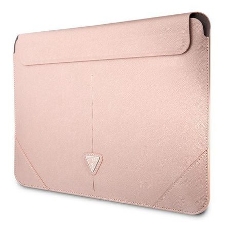 Guess Sleeve GUCS14PSATLP 13/14" różowy /pink Saffiano Triangle Logo